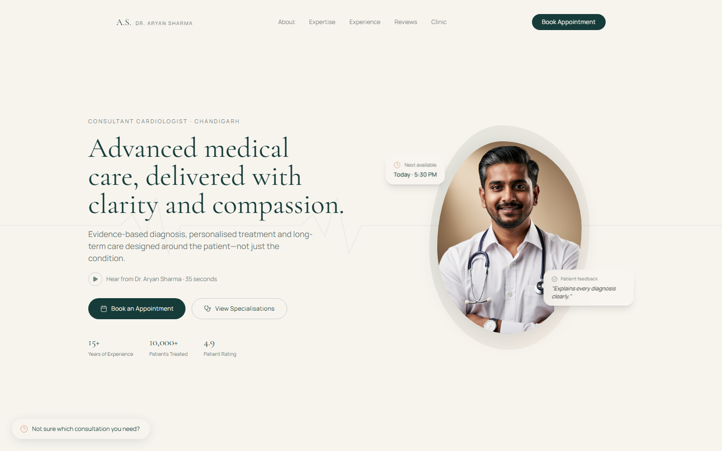 Cardiology clinic demo site