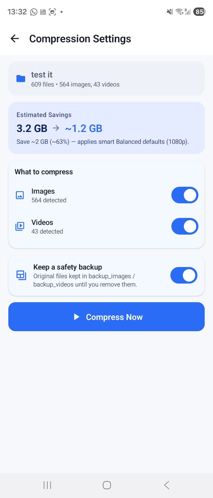 Clean Space Settings